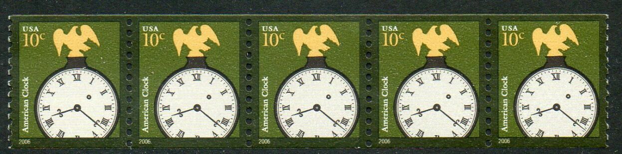 US Stamp #3762 MNH American Clock PS5 #S1111 Coil w/ BkNmbr