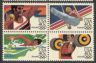US Stamp #C105-8a MNH – 40c USA AirMail – ZIP Block of 4