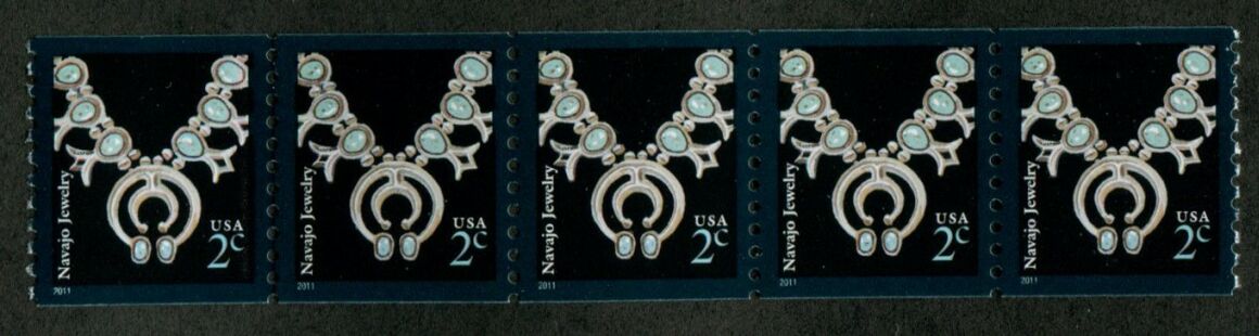 US Stamp #3758B MNH – Navajo Necklace – Strip of 5