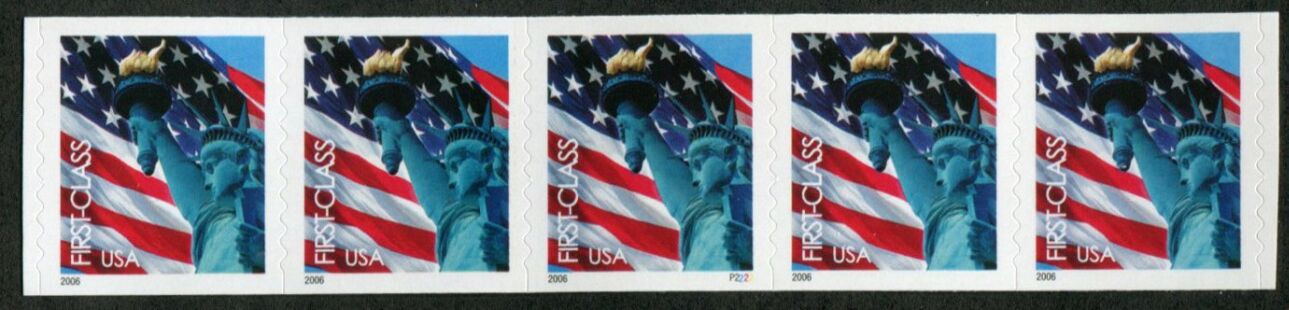 US Stamp #3970 MNH – Non-Den. Flag w/ Liberty PS5 #P1111 Coil