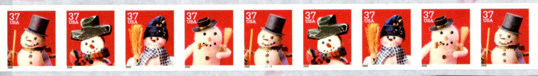 US Stamp #3683a MNH Snowmen PS9 #G1111 Coil