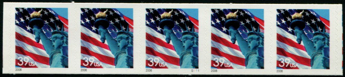 US Stamp #3982 MNH US Flag/Liberty Coil PS5 #S1111