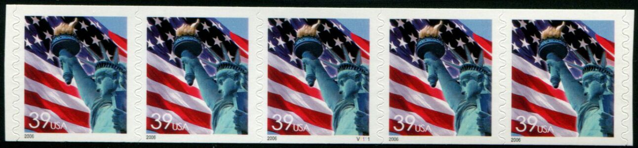 US Stamp #3983 MNH US Flag/Liberty Coil PS5 #V1111