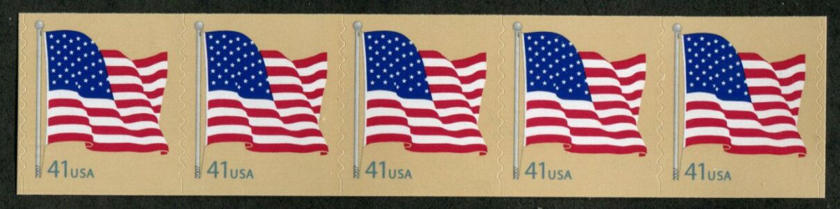 US Stamp #4186 MNH – US Flag – Coil Strip of 5