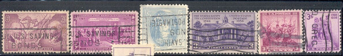 US Stamp # 795//837 – Used 1937-8 Commememoratives